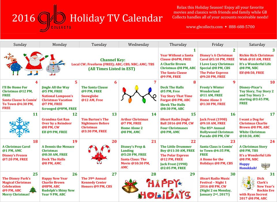 2016 GBC HOLIDAY TV CALENDAR! - GBCollects